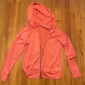 Women's Forever21 Orange Athletic Athleisure Gym Work Out Hoodie Zip Up Jacket